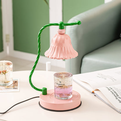 BloomAura – Charmig Rosa Glasbordslampa | Veska