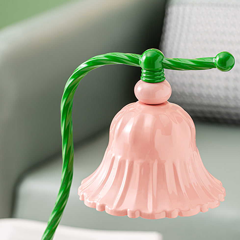 BloomAura – Charmig Rosa Glasbordslampa | Veska