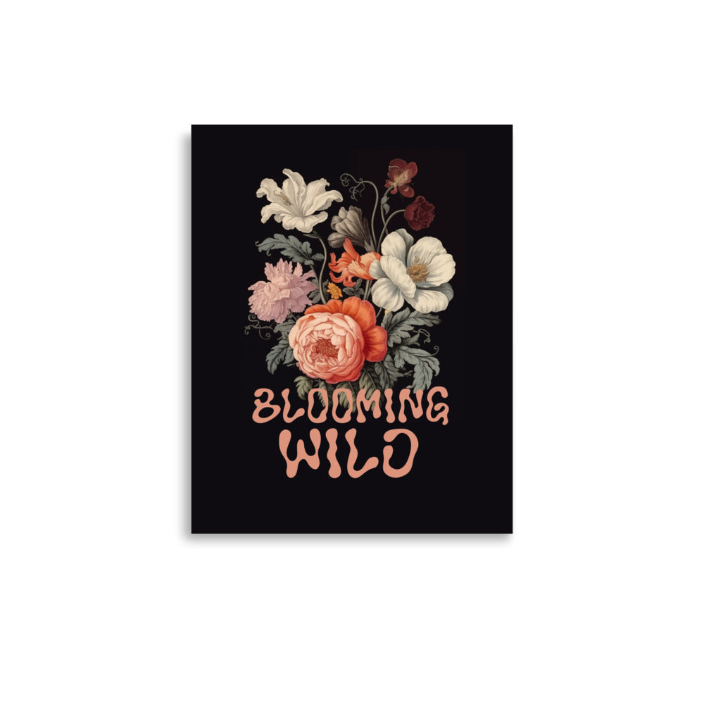 Blooming Wild - Black | Veska 11″×14″