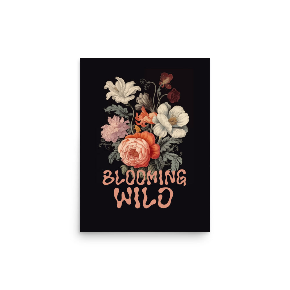 Blooming Wild - Black | Veska 12″×16″