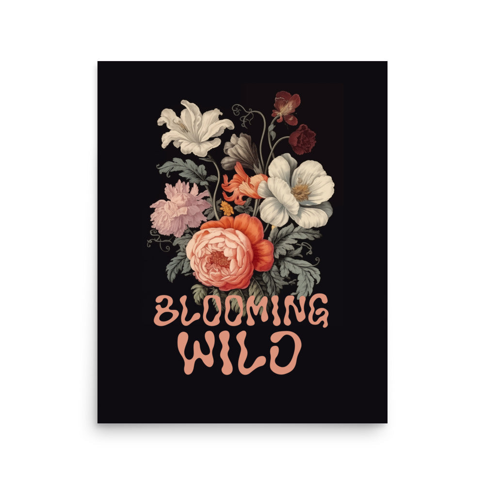 Blooming Wild - Black | Veska 16″×20″