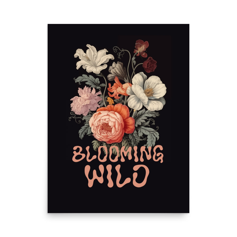 Blooming Wild - Black | Veska 18″×24″
