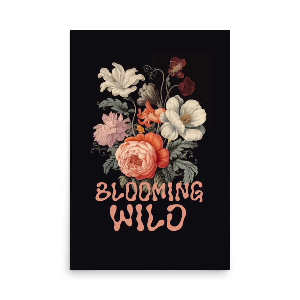 Blooming Wild - Black | Veska 24″×36″