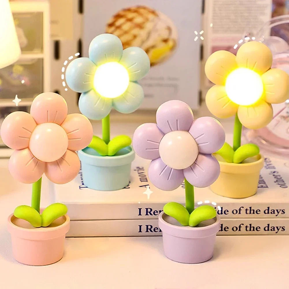 BloomLite – Atmosfärisk Blomformad Bordslampa med Mjuk LED-ljus Veska