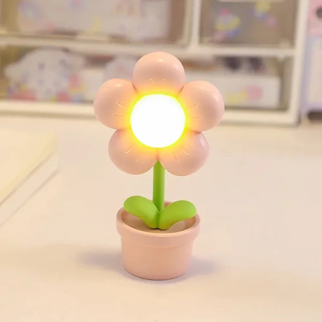 BloomLite – Atmosfärisk Blomformad Bordslampa med Mjuk LED-ljus Veska Rosa