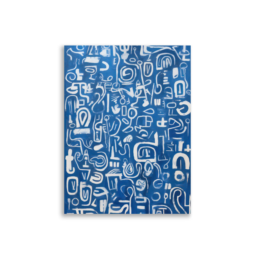 Blue Scribbles | Veska 30×40 cm