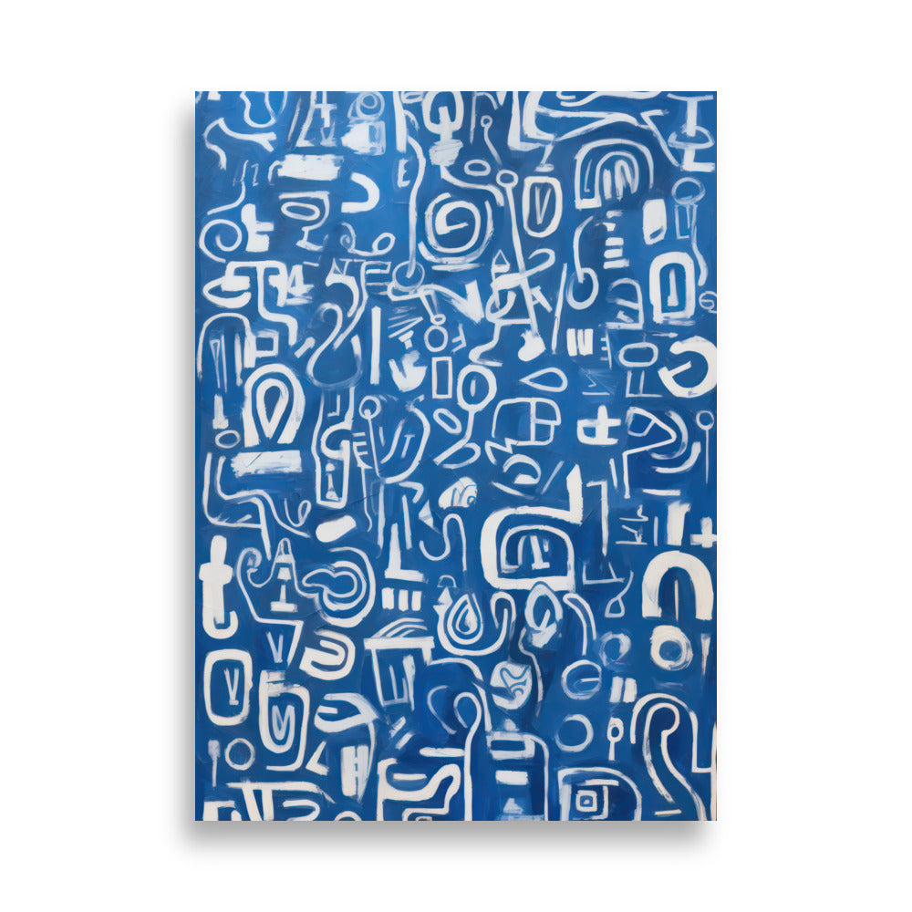 Blue Scribbles | Veska 50×70 cm