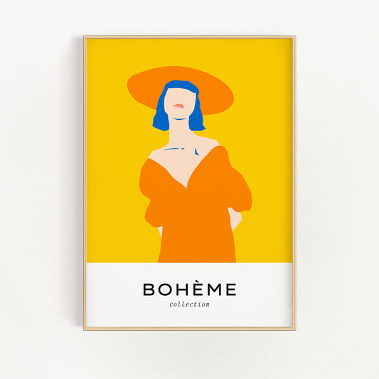 Boheme-Vår-Dam med en Hatt | Veska 21×30 cm