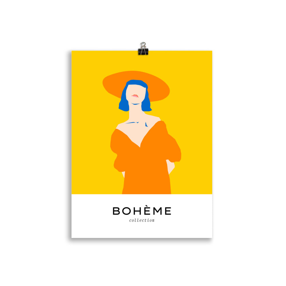 Boheme-Vår-Dam med en Hatt | Veska 30×40 cm