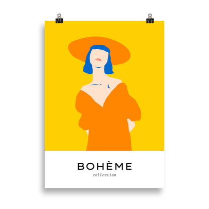 Boheme-Vår-Dam med en Hatt | Veska 50×70 cm