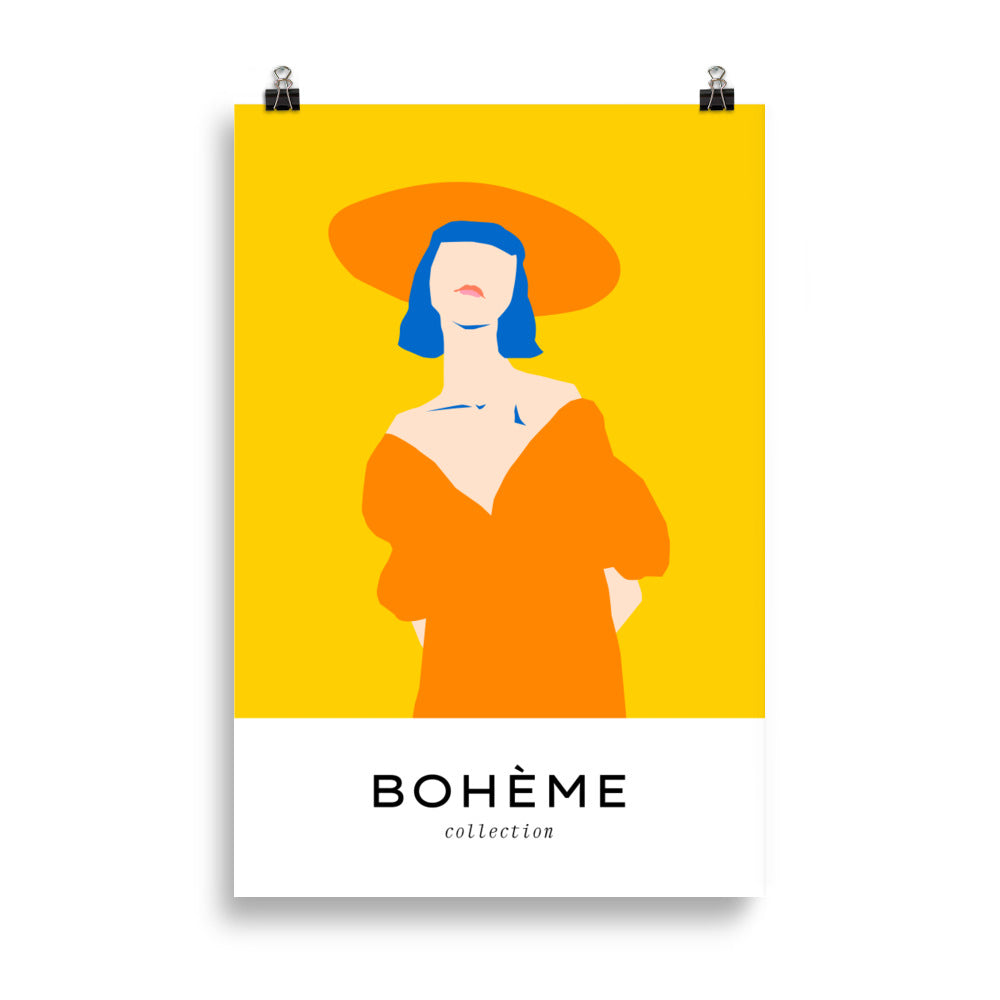 Boheme-Vår-Dam med en Hatt | Veska 61×91 cm