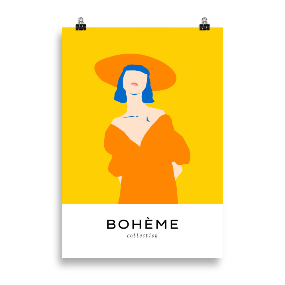 Boheme-Vår-Dam med en Hatt | Veska 70×100 cm
