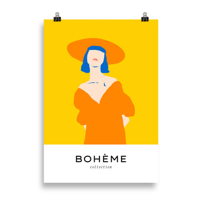 Boheme-Vår-Dam med en Hatt | Veska 70×100 cm