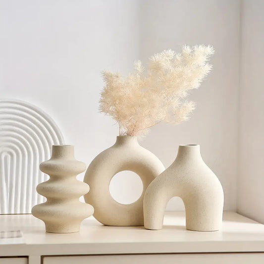 Boho-keramiska-vaser-set | Veska Beige