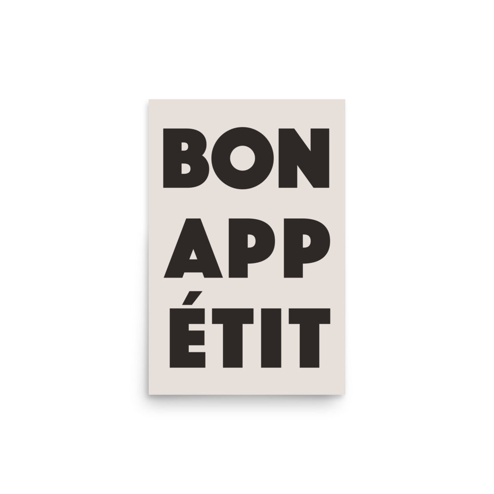 Bon Appetite - Black | Veska 12″×18″