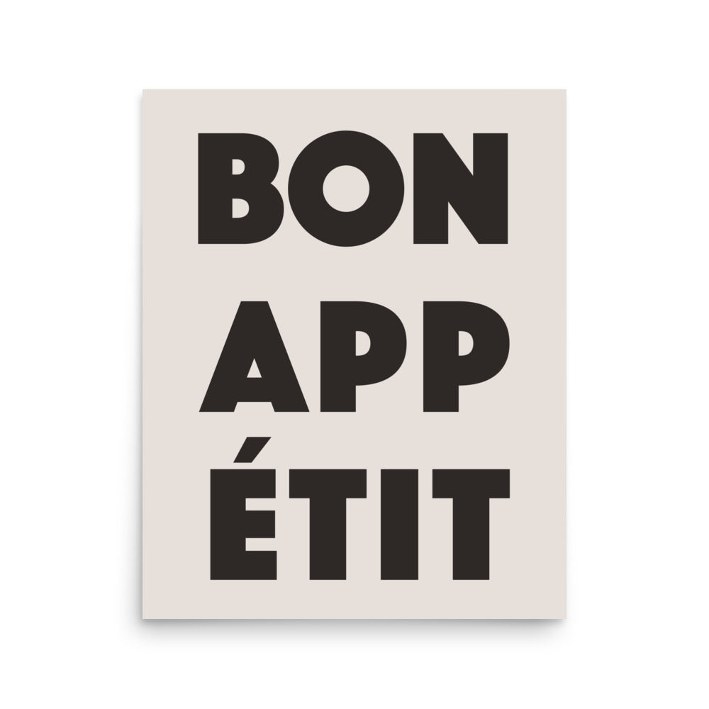 Bon Appetite - Black | Veska 16″×20″