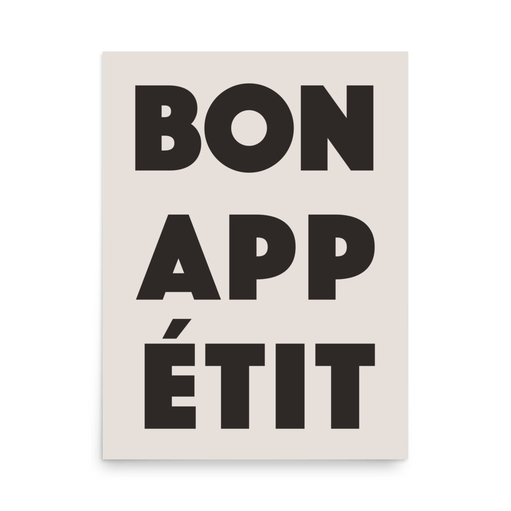 Bon Appetite - Black | Veska 18″×24″