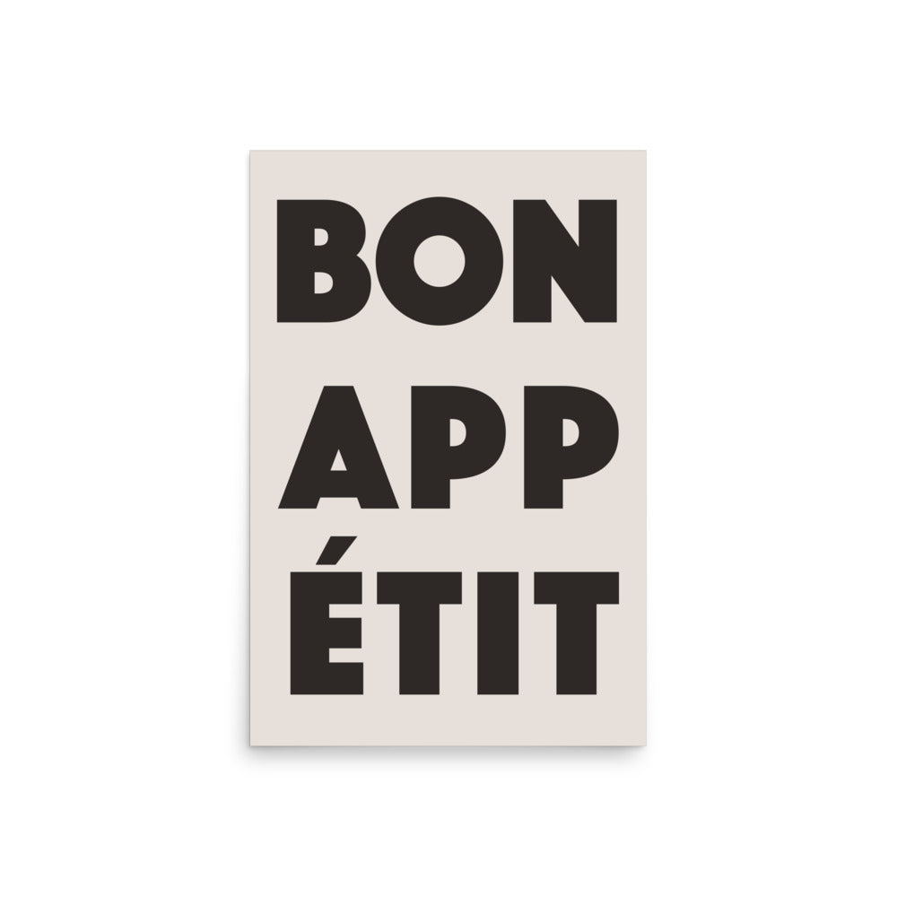 Bon Appetite - Black | Veska 20″×30″