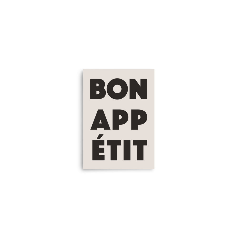Bon Appetite - Black | Veska 5″×7″