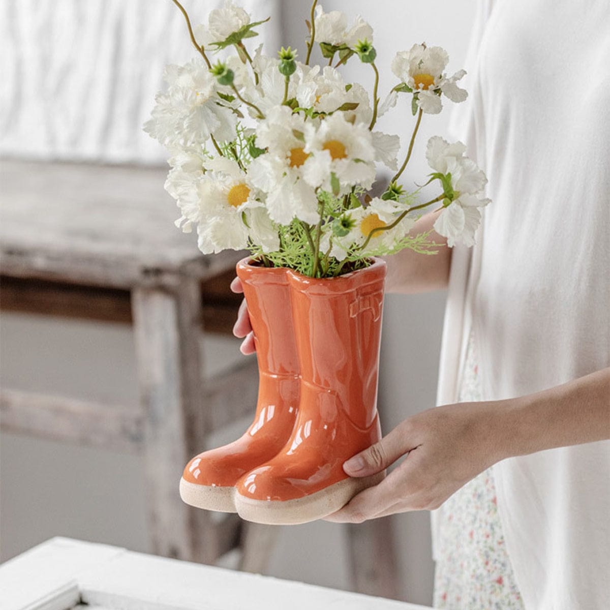 Boots Keramisk Blomm vas | Veska Orange
