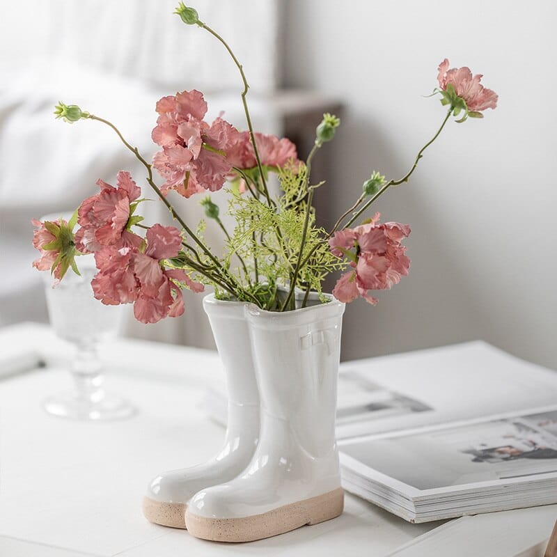 Boots Keramisk Blomm vas | Veska Vit