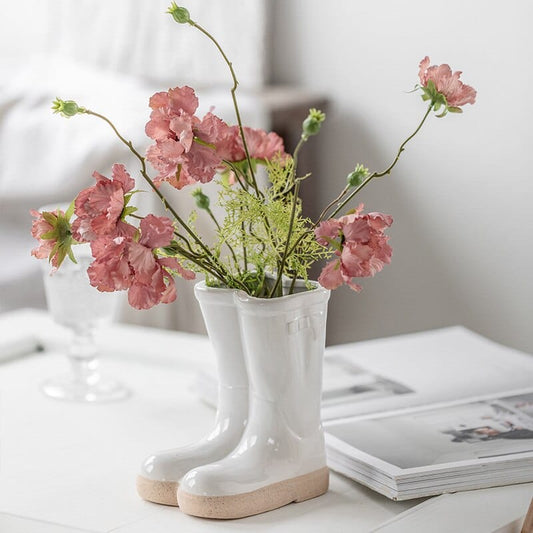 Boots Keramisk Blomm vas | Veska Vit