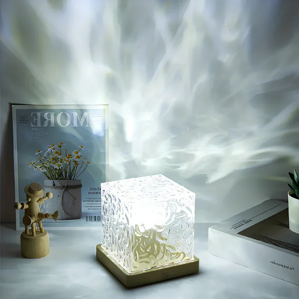 Bordslampa Glas Kub Ambient Ljus | Veska