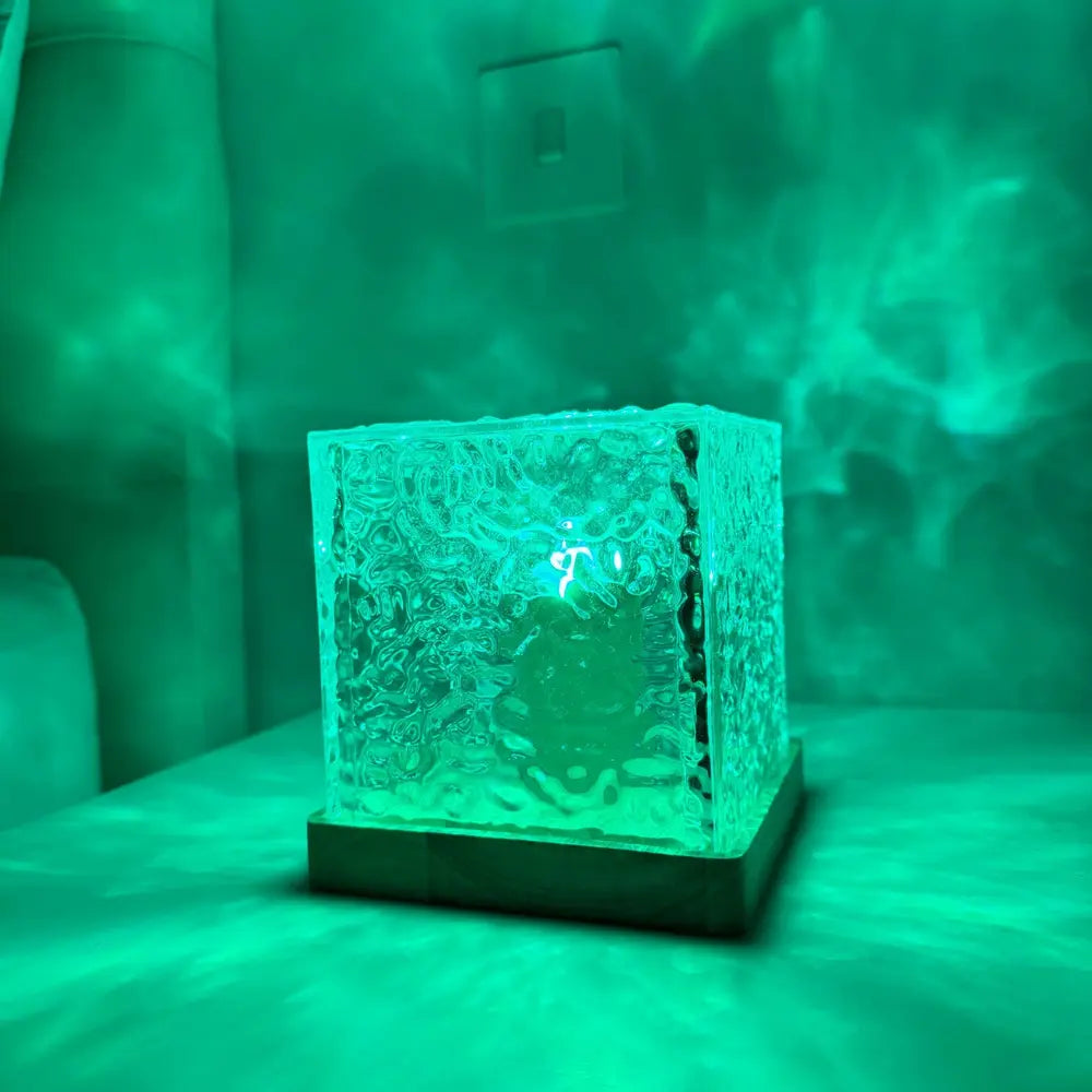 Bordslampa Glas Kub Ambient Ljus | Veska