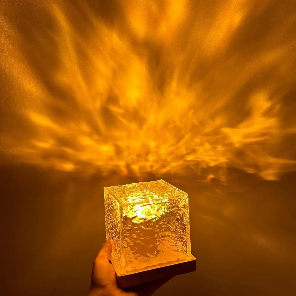 Bordslampa Glas Kub Ambient Ljus | Veska
