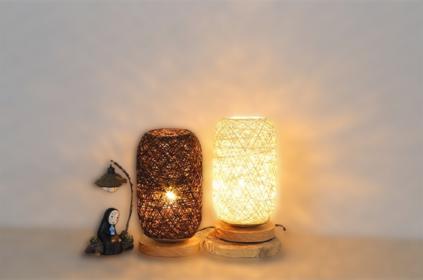 Bordslampa i rattan trä | Veska