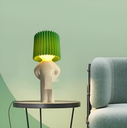 Bordslampa - Kreativ lilla Shy Boy LED-lampa | Veska Grön