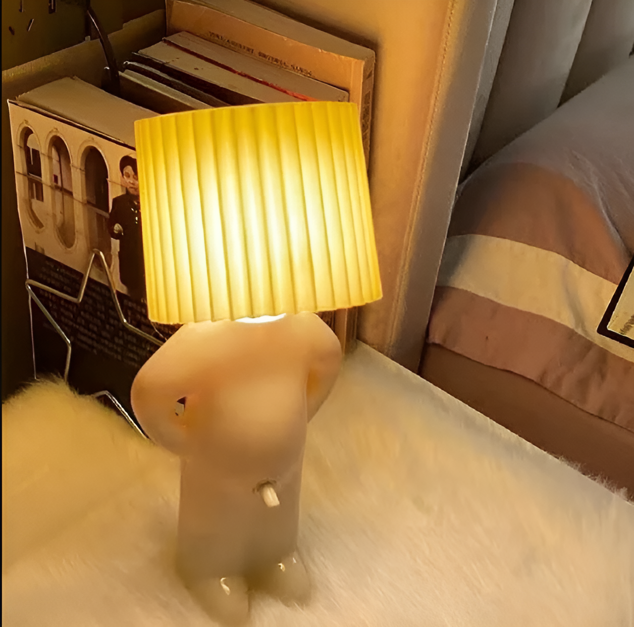 Bordslampa - Kreativ lilla Shy Boy LED-lampa | Veska