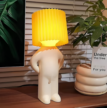 Bordslampa - Kreativ lilla Shy Boy LED-lampa | Veska Gul