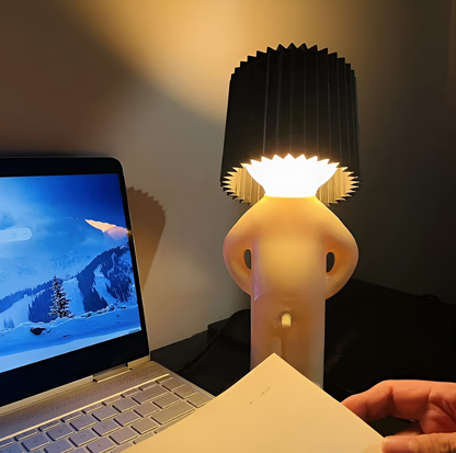 Bordslampa - Kreativ lilla Shy Boy LED-lampa | Veska Svart
