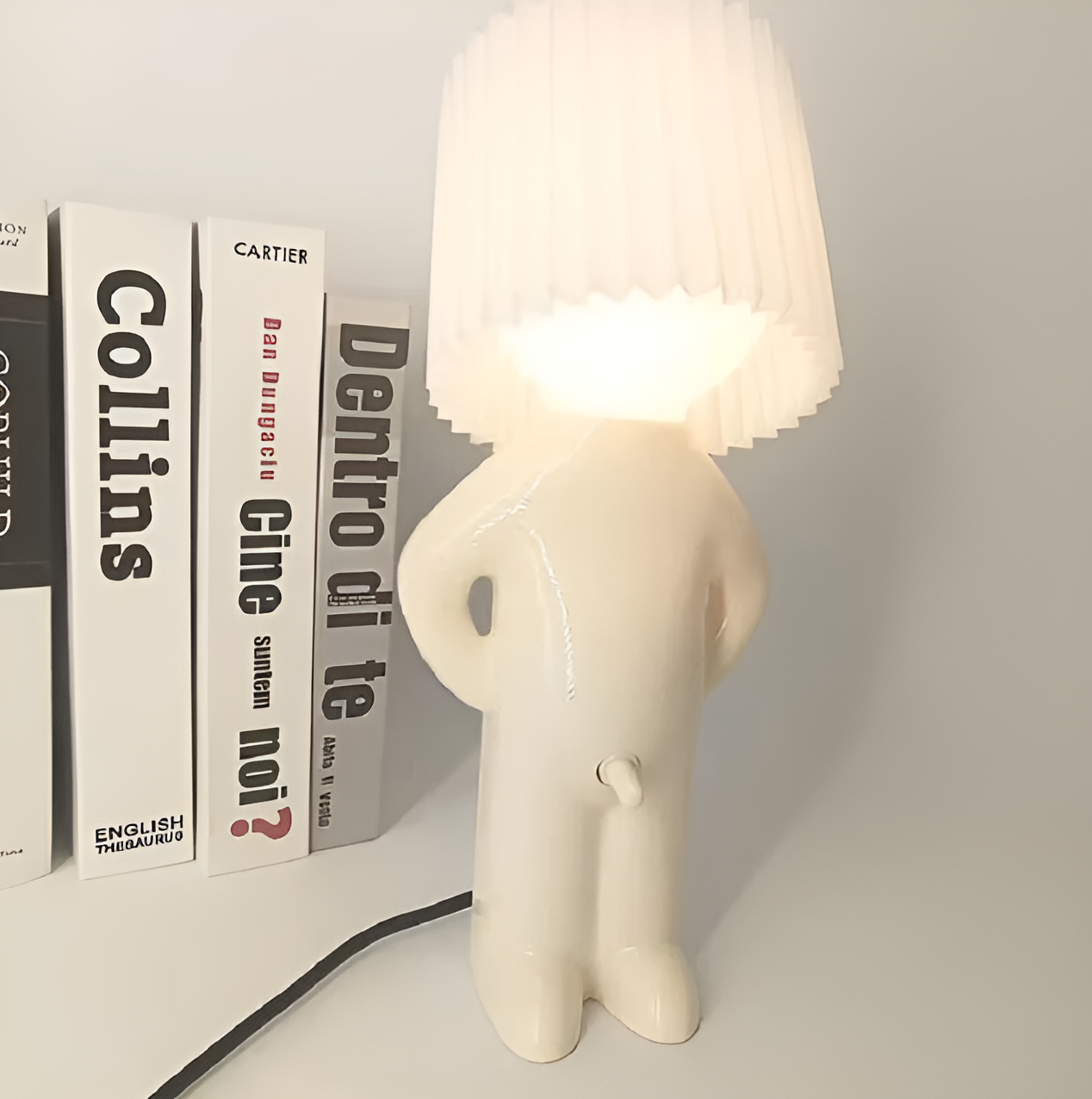 Bordslampa - Kreativ lilla Shy Boy LED-lampa | Veska Vit