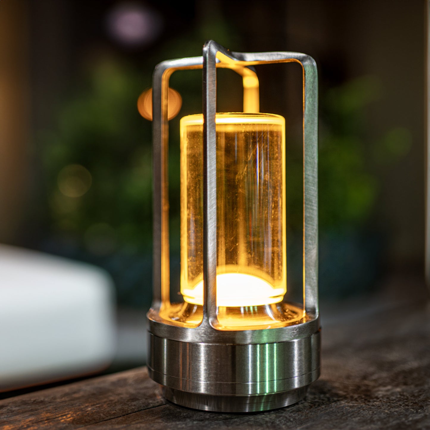 Bordslampa Kristallglas Uppladdningsbart Ljus | Veska Silver