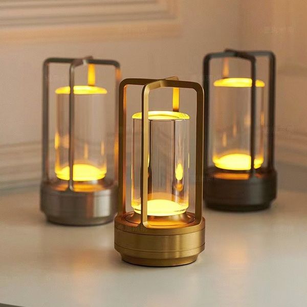 Bordslampa Kristallglas Uppladdningsbart Ljus | Veska