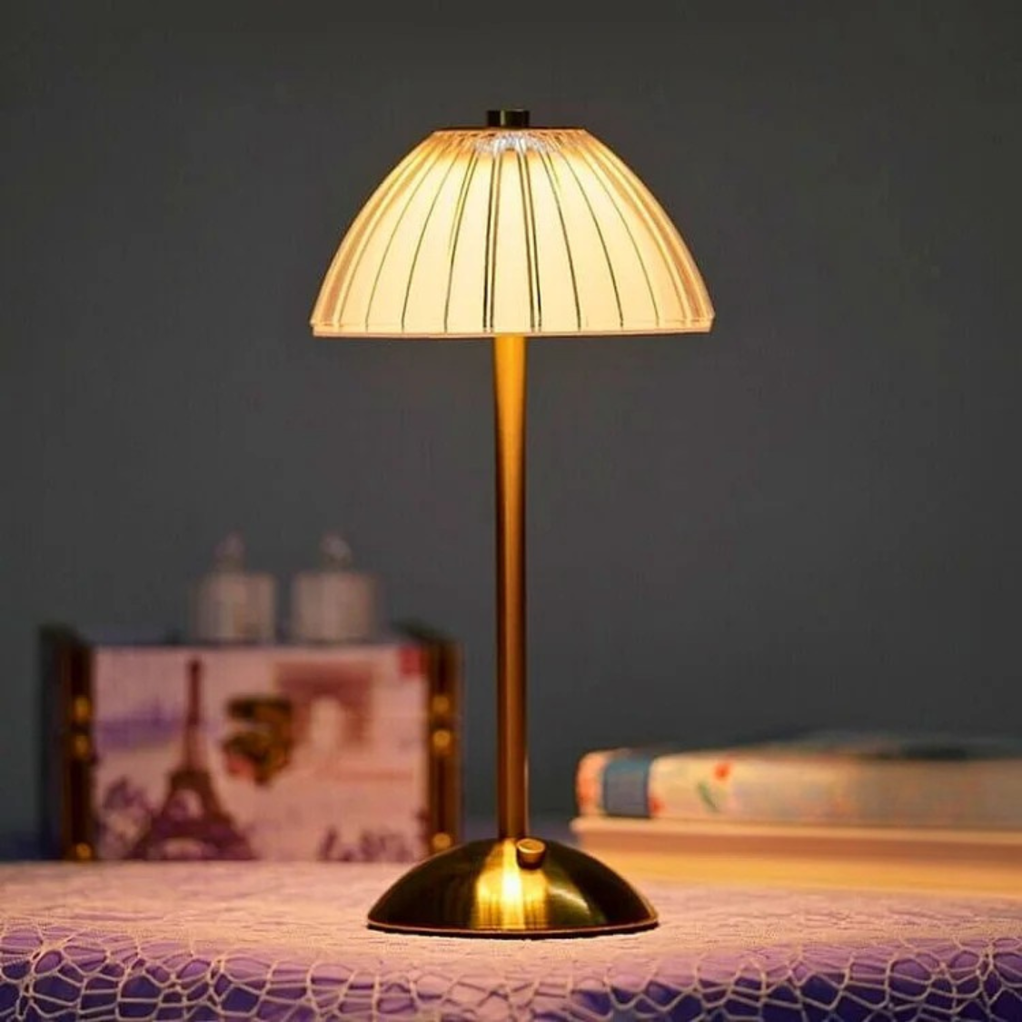 Bordslampa LED Trådlös Modern Kristall Ljus | Veska