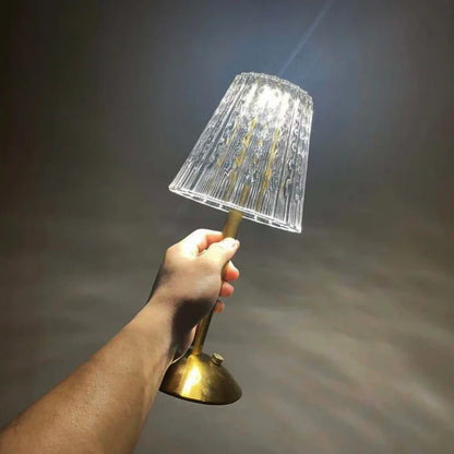 Bordslampa med kristallskärm och USB-laddning | Veska