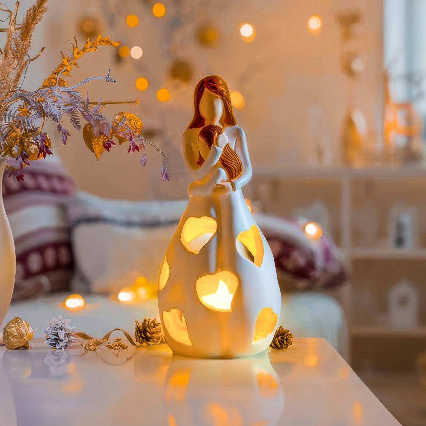 Bordslampa med romantisk hartsdesign | Veska