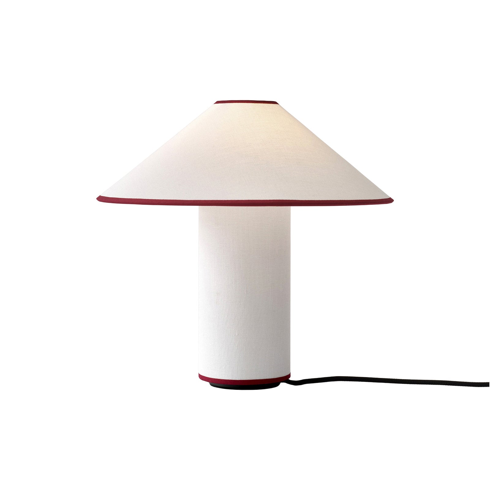 Bordslampa med textilskärm – Lunara | Veska Röd+Vit