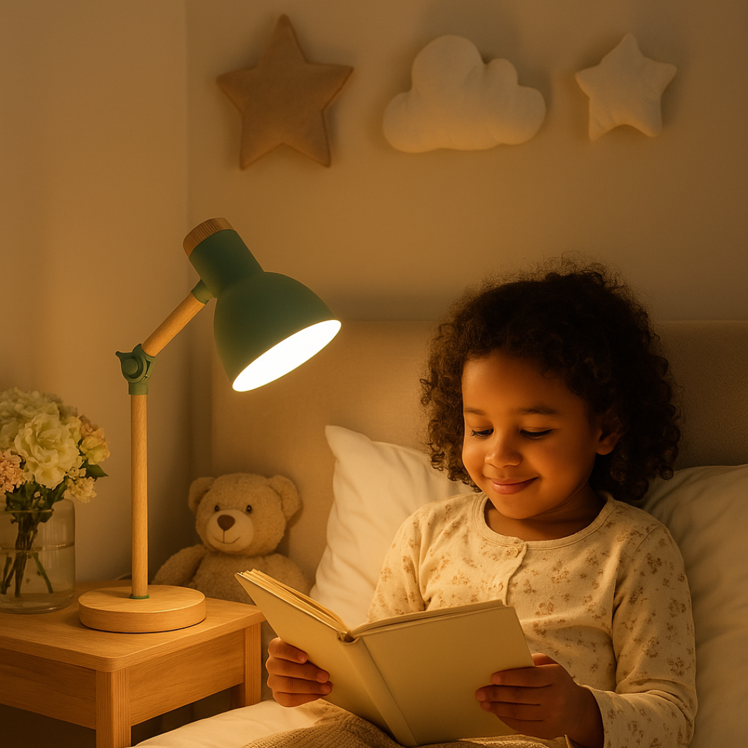 Bordslampa med trämaterial i nordisk stil | Veska