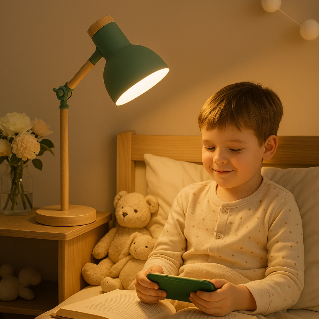 Bordslampa med trämaterial i nordisk stil | Veska