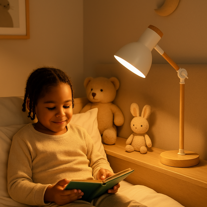 Bordslampa med trämaterial i nordisk stil | Veska