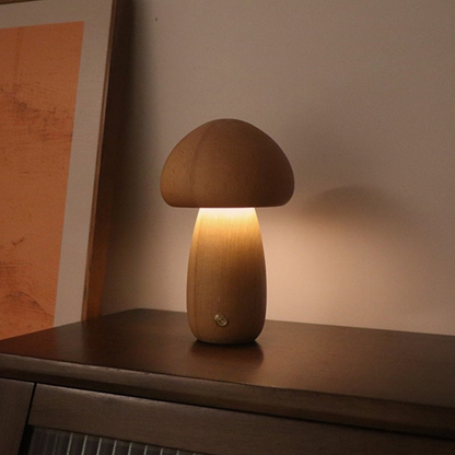 Bordslampa med träsvampdesign | Veska Dia 10cm x H16.5cm Brun