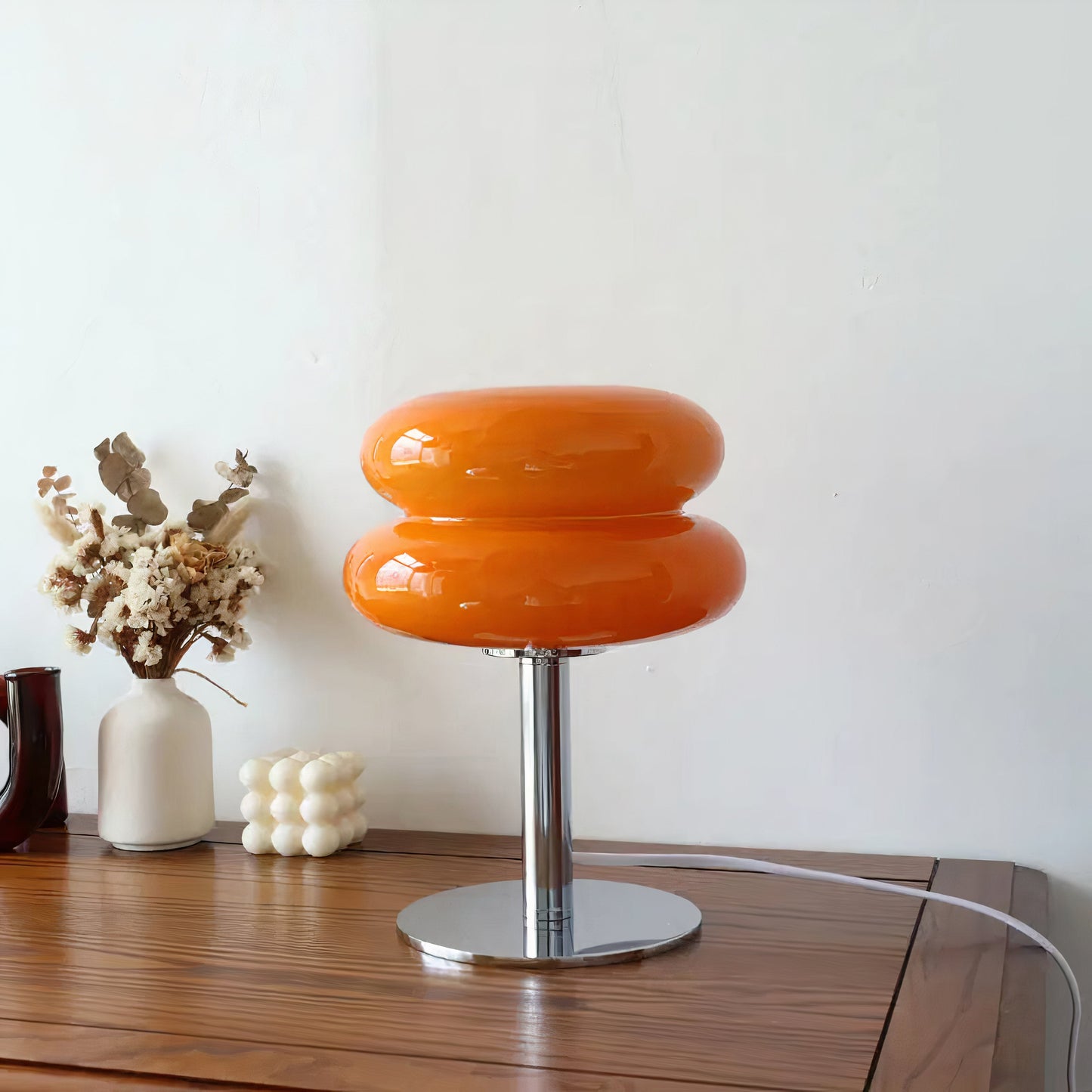 Bordslampa Retro Glas Skärm | Veska Orange