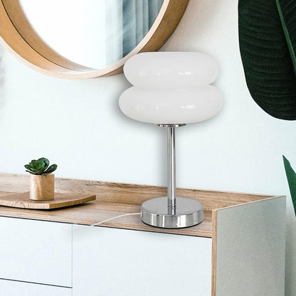Bordslampa Retro Glas Skärm | Veska Vit