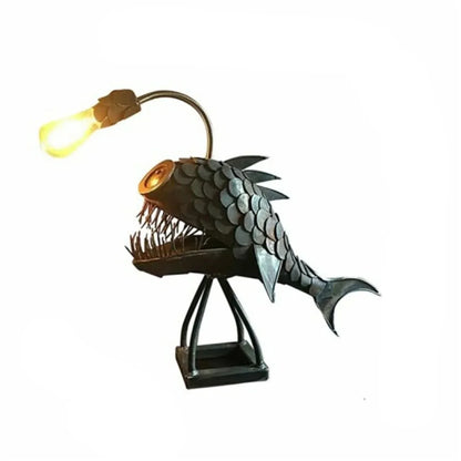 Bordslampa - RusticFish - Justerbart belysning - Hantverk konstnärlig charm | Veska