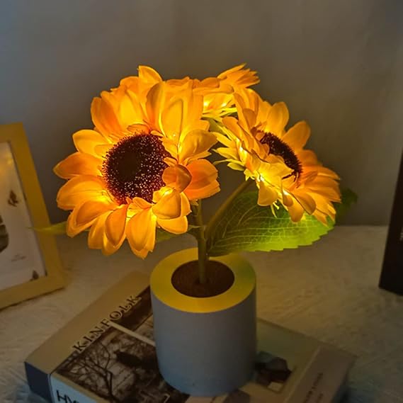 Bordslampa Solros LED USB Återuppladdningsbar Ljus | Veska