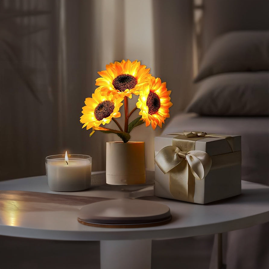 Bordslampa Solros LED USB Återuppladdningsbar Ljus | Veska